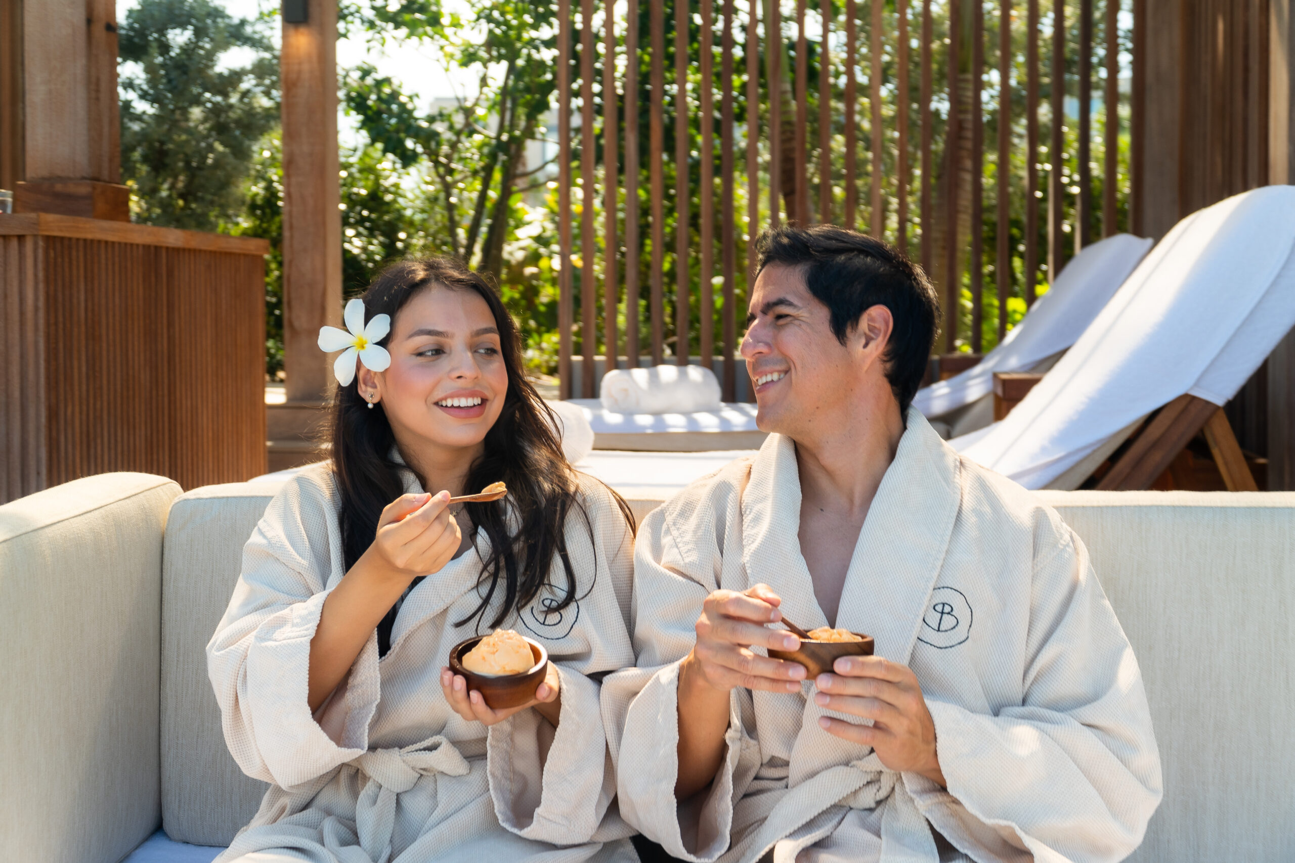 Spa Couple Relaxation Lounge enjoying Sorbet